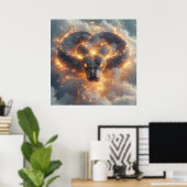 Fiery Serpent mit dynamischer Energie Poster (Heimbüro)