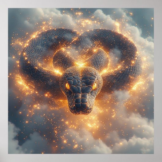 Fiery Serpent mit dynamischer Energie Poster (Vorne)