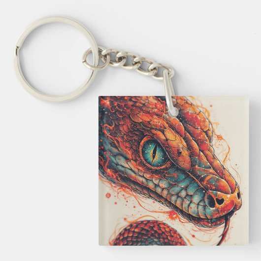 Fiery Serpent mit dynamischer Energie Schlüsselanhänger (Vorderseite)