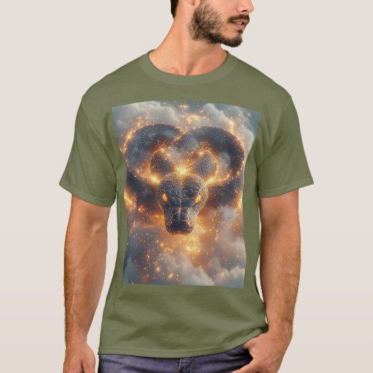Fiery Serpent mit dynamischer Energie T-Shirt (Vorderseite)
