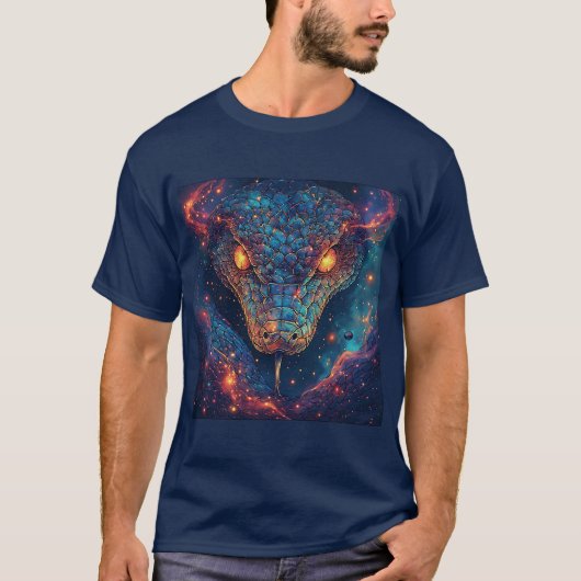 Fiery Serpent mit dynamischer Energie T-Shirt (Vorderseite)