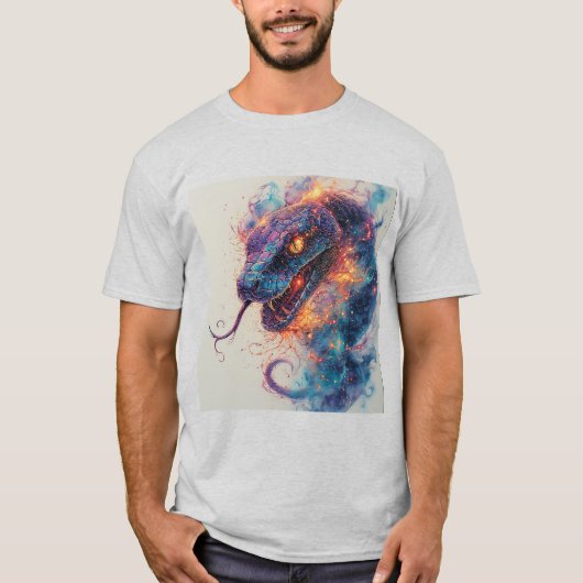 Fiery Serpent mit dynamischer Energie T-Shirt (Vorderseite)