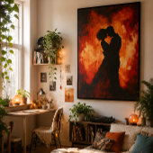 Fiery Silhouette eines Romantik-Coupé-Posters Poster