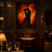 Fiery Silhouette eines Romantik-Coupé-Posters Poster