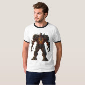 Fiery Skull Armor Dark Fantasy Sci-Fi Kreatur T-Shirt (Vorne ganz)