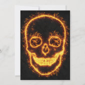 Fiery Skull Halloween-Party Einladung (Rückseite)