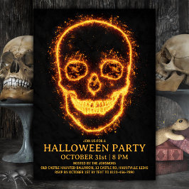 Fiery Skull Halloween-Party Einladung
