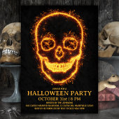 Fiery Skull Halloween-Party Einladung