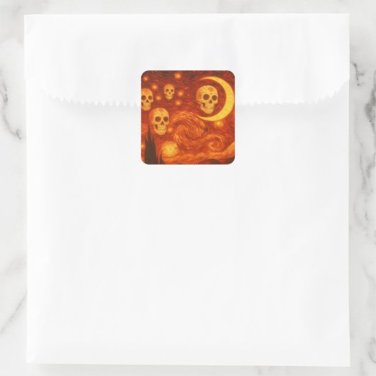 Fiery Skulls: Starry Sky Sticker (Tasche)