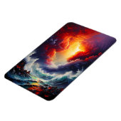Fiery Sky and Roaring Sea - Dynamic Seascape Art Magnet (Linke Seite)