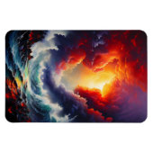 Fiery Sky and Roaring Sea - Dynamic Seascape Art Magnet (Horizontal)