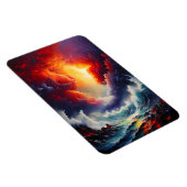 Fiery Sky and Roaring Sea - Dynamic Seascape Art Magnet (Rechte Seite)
