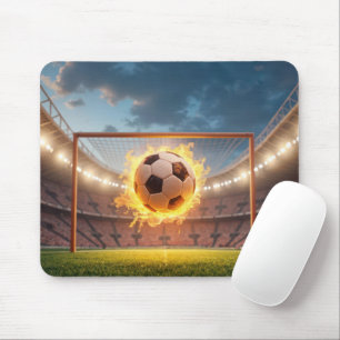 Fiery Soccer Ball Mousepad