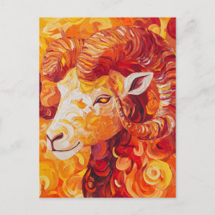 Fiery Solar Capricorn Spirit Ankündigungspostkarte