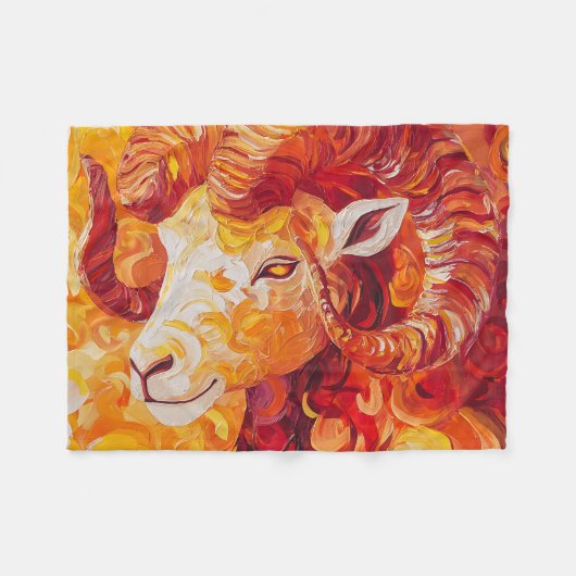 Fiery Solar Capricorn Spirit Fleecedecke (Vorderseite (Horizontal))