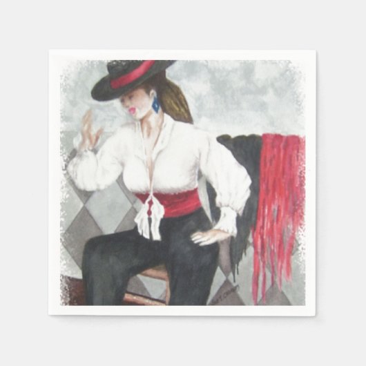 FIERY SPANISH DANCER PAPIER NAPKINS SERVIETTE (Vorderseite)