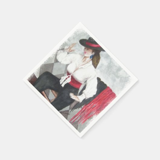 FIERY SPANISH DANCER PAPIER NAPKINS SERVIETTE (Ecke)