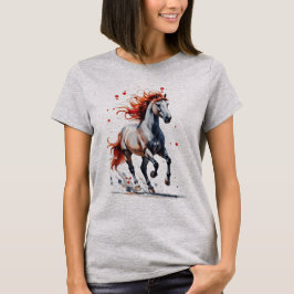  Fiery Spirit - Majestic Horse Watercolor T-Shirt