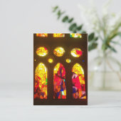 Fiery Stached Glass Windows Postkarte (Stehend Vorderseite)