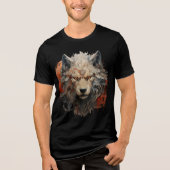 Fiery Steampunk Wolf Wall Art Tri-Blend Shirt (Vorderseite)
