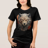 Fiery Steampunk Wolf Wall Art Tri-Blend Shirt (Vorderseite)
