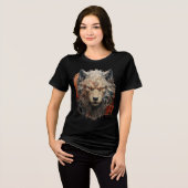 Fiery Steampunk Wolf Wall Art Tri-Blend Shirt (Vorderseite voll)