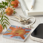 Fiery Sun Acrylic Key Ring Schlüsselanhänger (Vorderseite rechts)