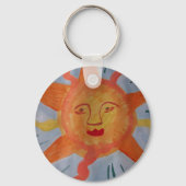 Fiery Sun Button Key Ring Schlüsselanhänger (Vorderseite)