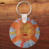 Fiery Sun Button Key Ring Schlüsselanhänger (Vorderseite)