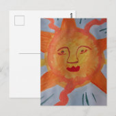 Fiery Sun Flat Postkarte (Vorne/Hinten)