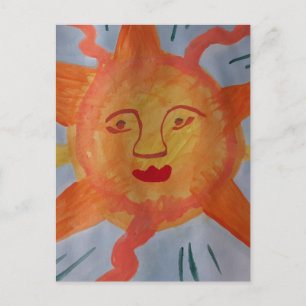 Fiery Sun Flat Postkarte