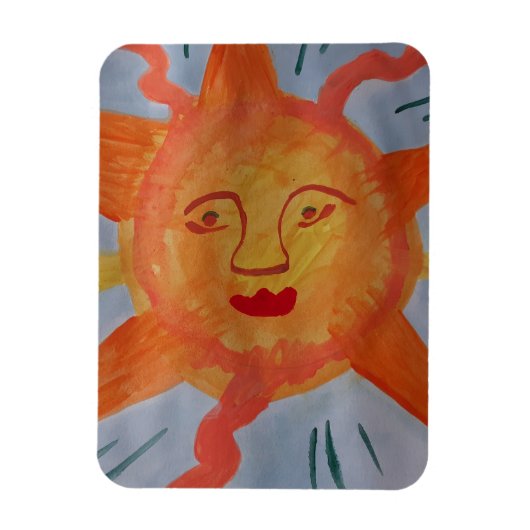 Fiery Sun Flexible Foto Magnet (Vertikal)