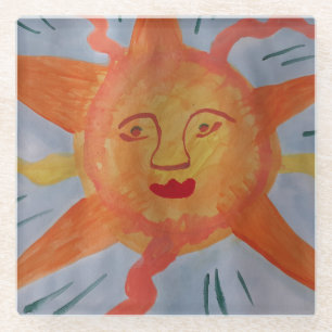 Fiery Sun Glass Untersetzer