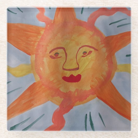 Fiery Sun Glass Untersetzer (Vorderseite)