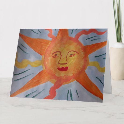 Fiery Sun Greeting Card Karte (Vorderseite)