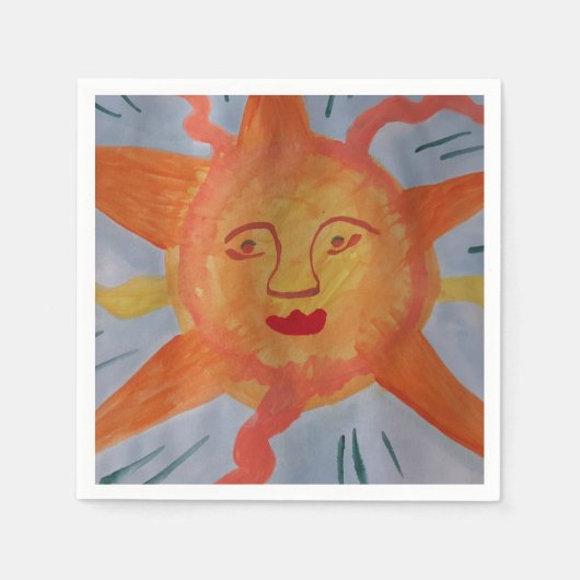 Fiery Sun Paper Napkins Serviette (Vorderseite)