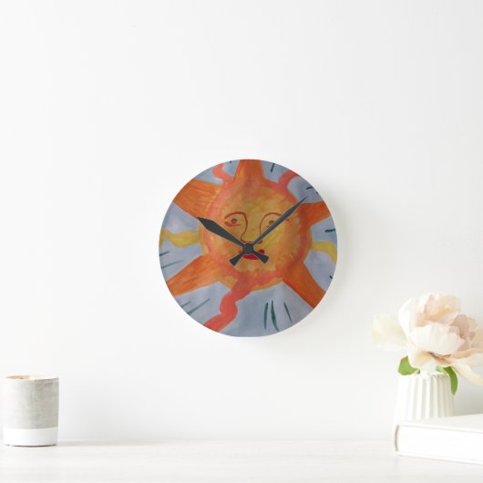Fiery Sun Wall Clock Runde Wanduhr (Zuhause)