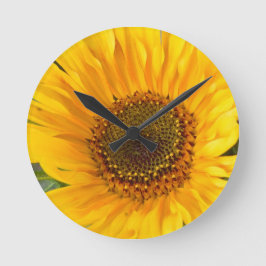 Fiery Sunflower Runde Wanduhr