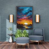 Fiery Sunset Canvas Print Fotodruck
