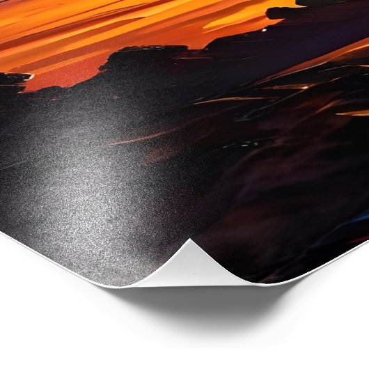 Fiery Sunset Canvas Print Fotodruck (Ecke)