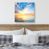 Fiery Sunset over Calm Ocean Waves Leinwanddruck (Insitu (Schlafzimmer))