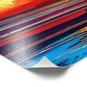 Fiery Sunset Over the Ocean Fotodruck (Ecke)