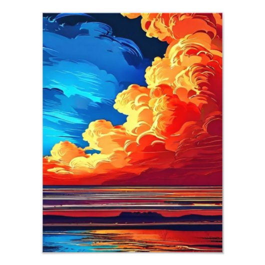 Fiery Sunset Over the Ocean Fotodruck (Vorne)