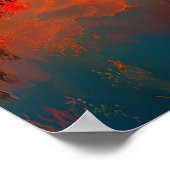 Fiery Sunset Reflection, Lake Bathed in Crimson Poster (Ecke)