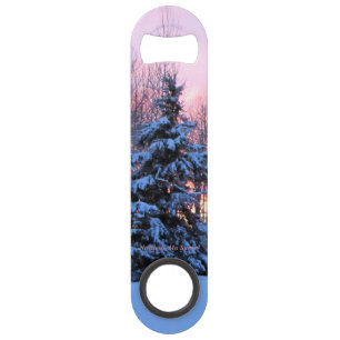 Fiery Sunset Snow Tall Spruce Speed Flaschenöffner