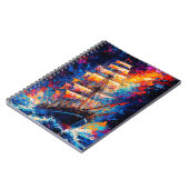 Fiery Sunset Tall Ship Abstract Painting Nautical  Notizblock (Linke Seite)
