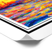 Fiery Sunset Tall Ship – Colorful Impressionist Na Poster (Ecke)