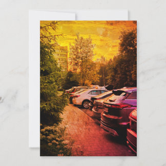 Fiery Sunset Urban Invitation – Customizable Einladung