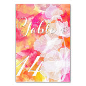 FIERY SUNSET WATERCOLOR HOLLYHOCK TABELKARTEN TISCHNUMMER (Rückseite)