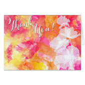 FIERY SUNSET WATERCOLOR HOLLYHOCK WEDD (Vorderseite (Horizontal))